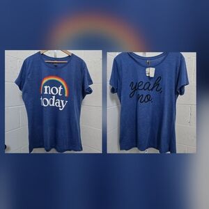 Women's T-Shirts LOT of 2 2XL Blue Sarcasm Rainbow PRIDE NWT 🌈